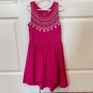 Gymboree Hot Pink Sleeveless Tassel Yoke Knit Dress